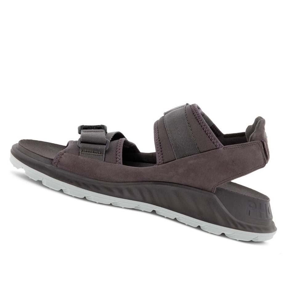 Men's Ecco Exowrap 2 Strap Buckle Sandals Grey | Canada 587BEX